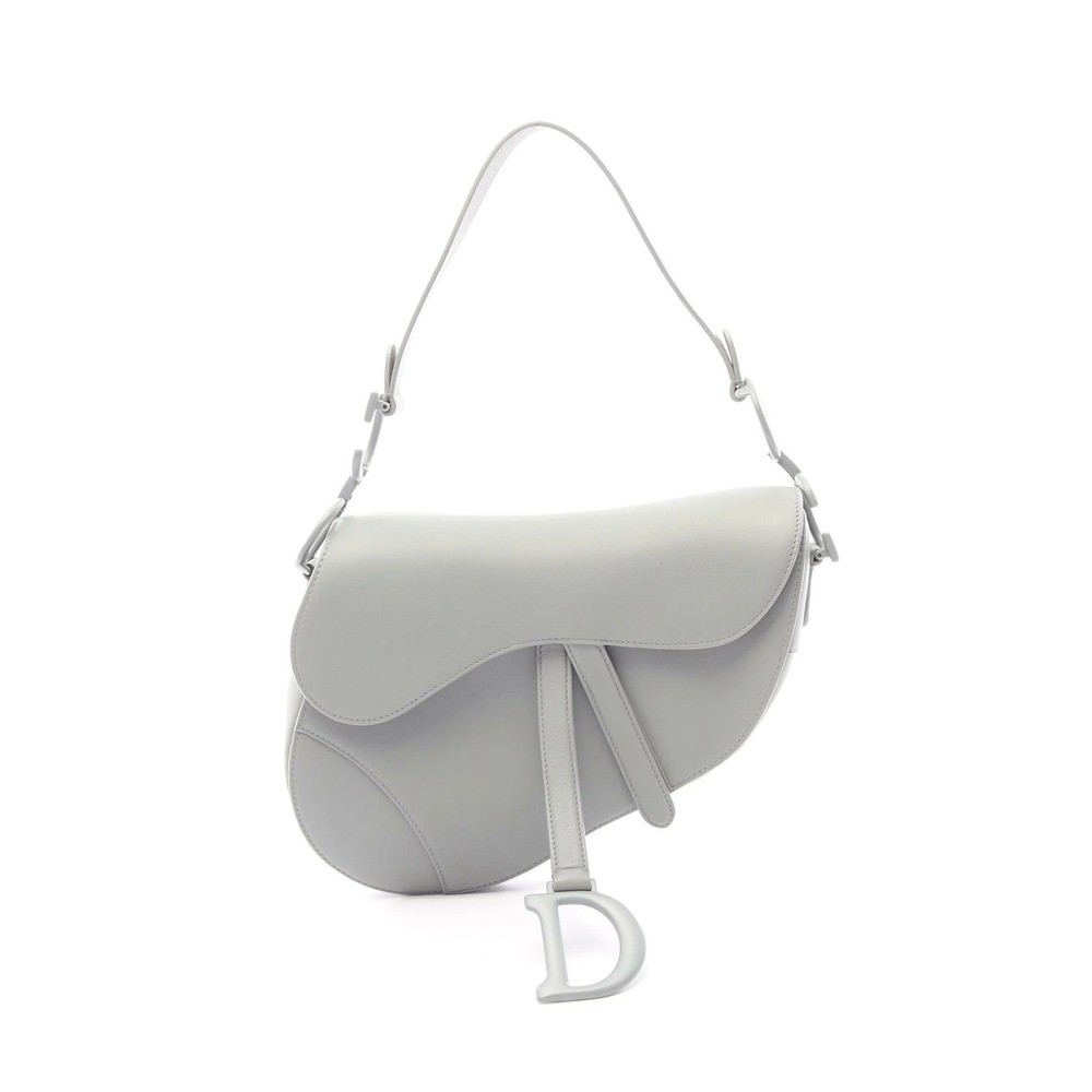 Christian Dior Saddle Bag Handbag Leather Green